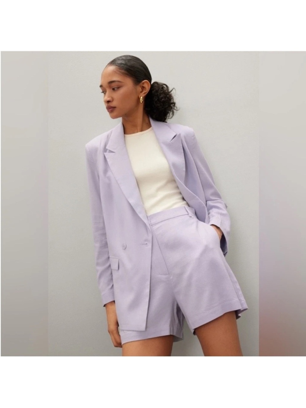 Thakoon Lilac Linen Blazer, Size: 8